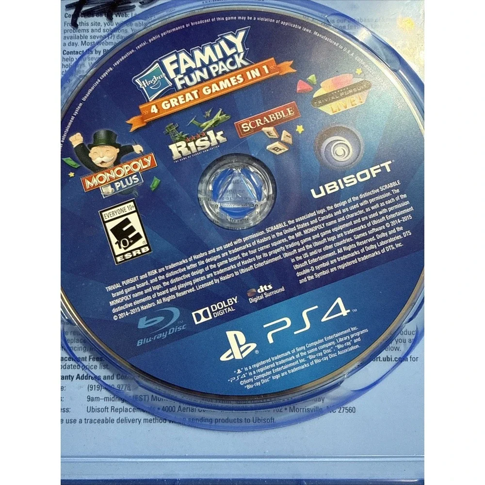 Hasbro Family Fun Pack (Sony PlayStation 4, 2015)